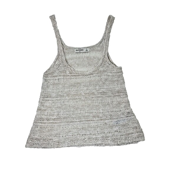 ABERCROMBIE Kids Knit Tunic Tank Sweater Cream Stretch Sleeveless Top Girls Sz S - Picture 1 of 8